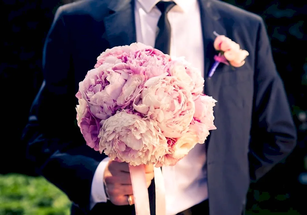 Girl with peonies