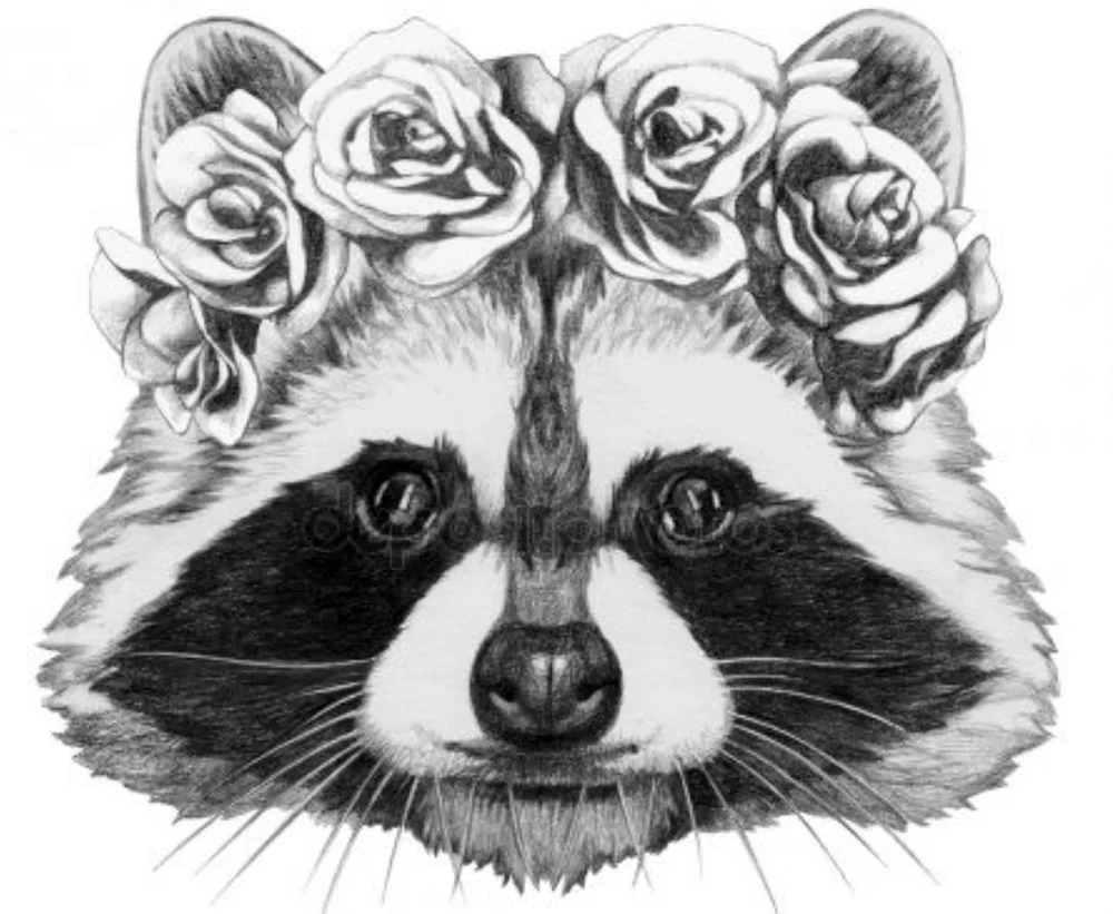 Raccoon drawing