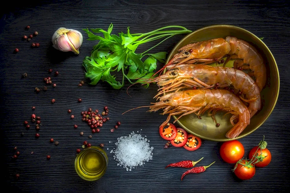 Shrimp on the table