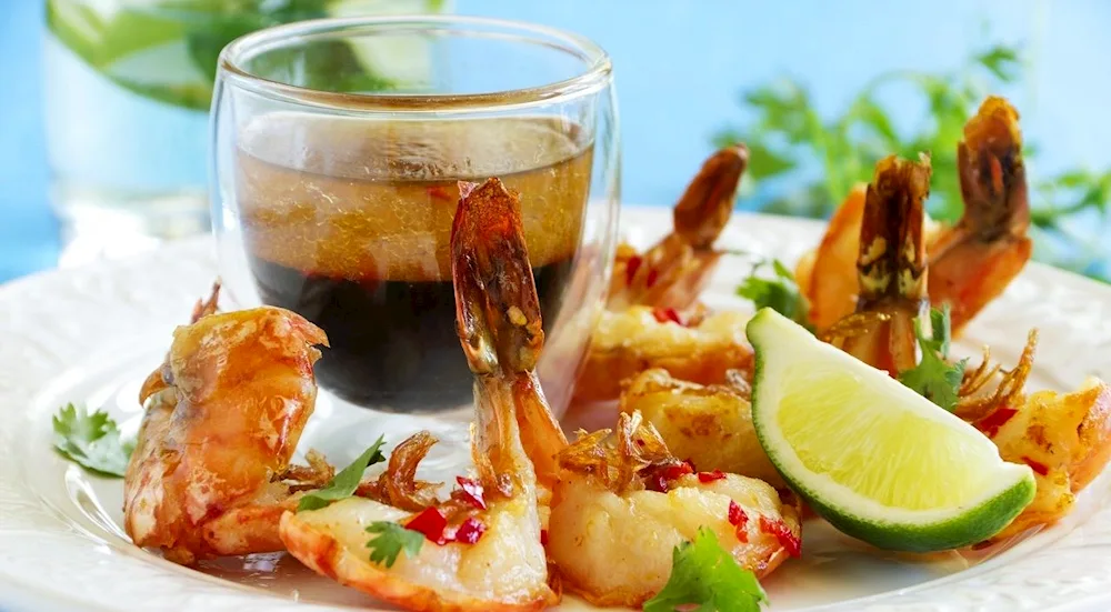 Seafood flambé
