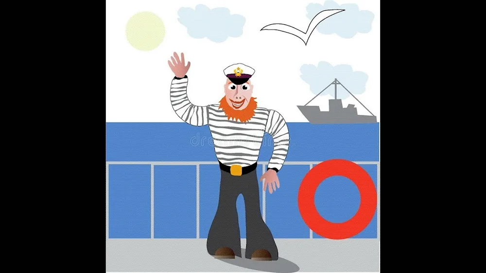 Sailor on the cartoon ship