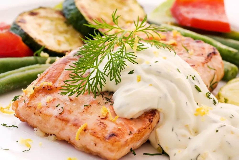 Sea bass with tartar sauce