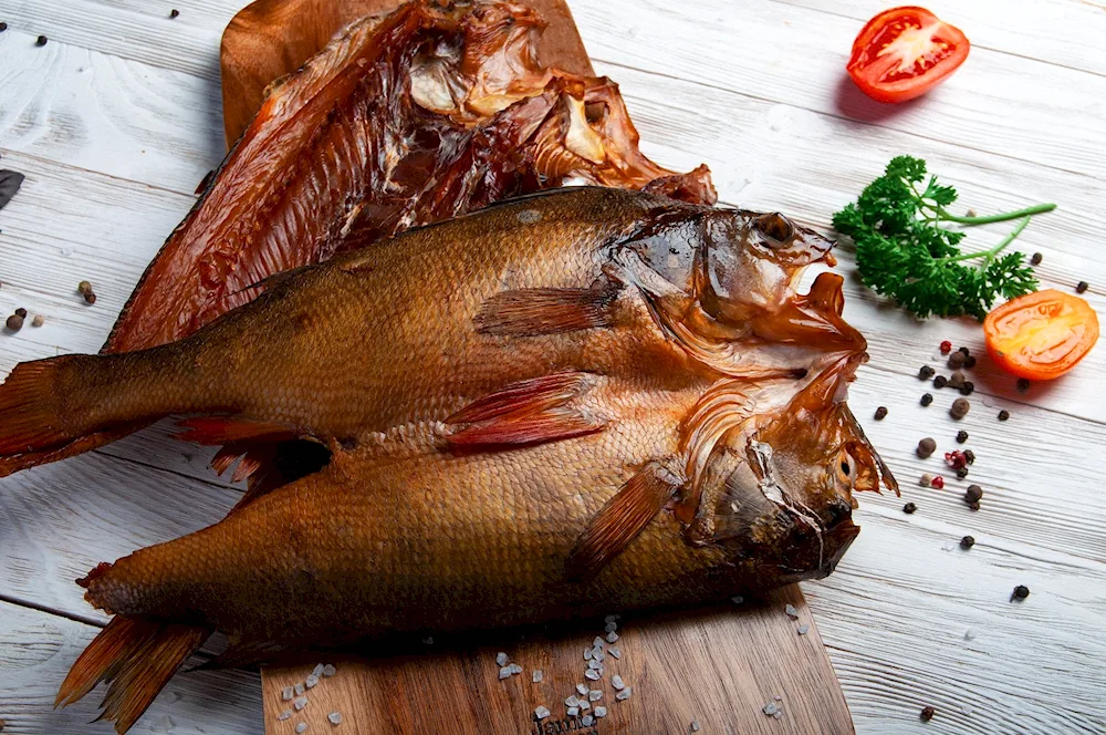 Cold-smoked omul fish