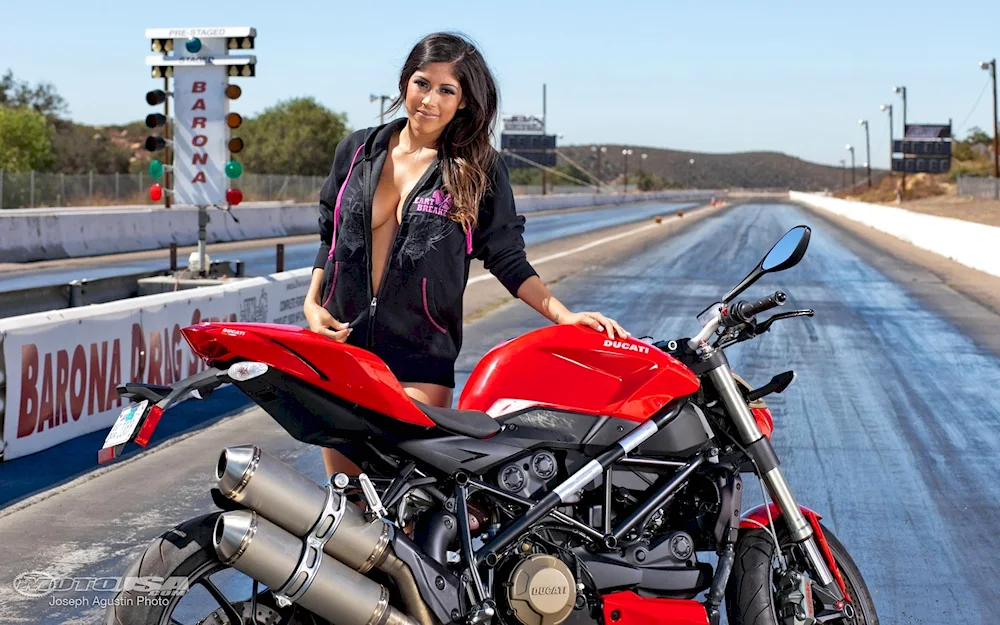 Girl on a motorbike