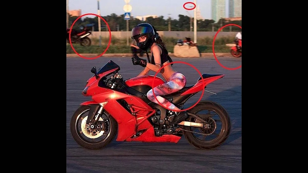 Girl on a motorbike