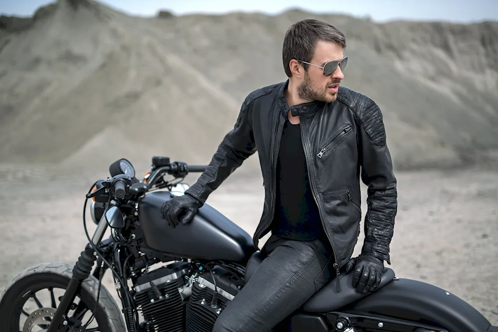 Charlie Hunnam on a motorbike