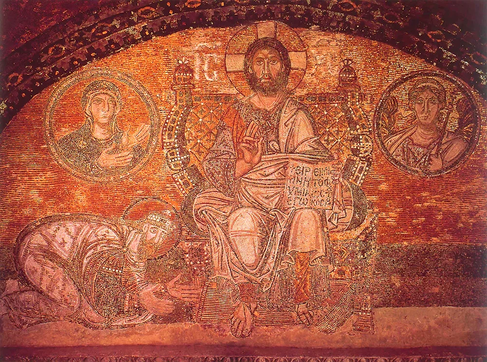 Mosaics of St Sophia's Cathedral. Hagia Sophia - ‘Lion vi before the throne of Christ"