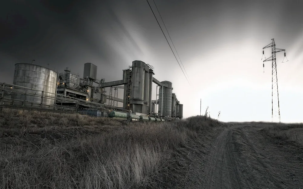 Dark Industrial Landscape