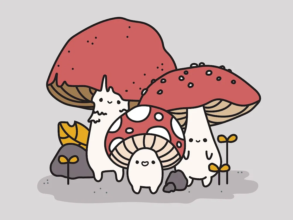 Mushroom colouring for kids