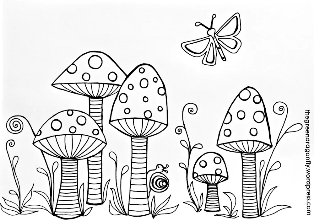 Painting mushrooms in the younger group