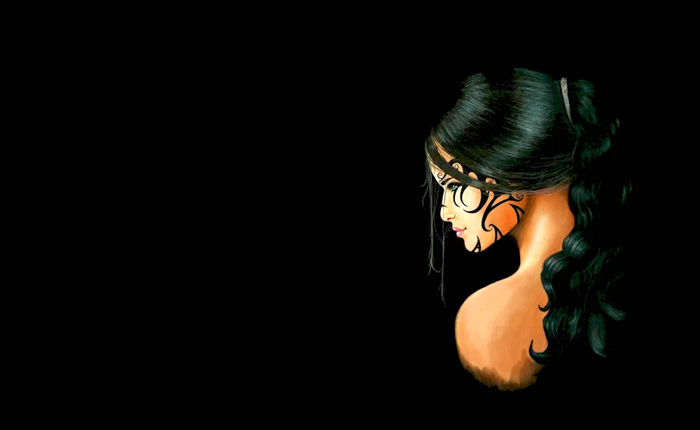 Beautiful black hair. girls