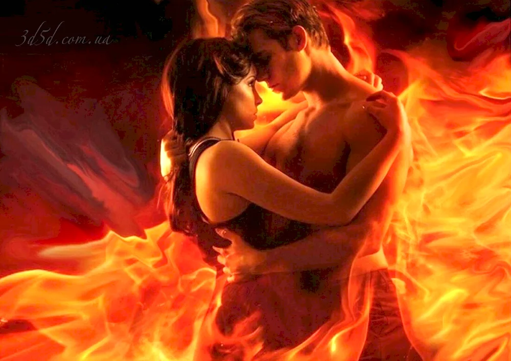 Man and woman on fire