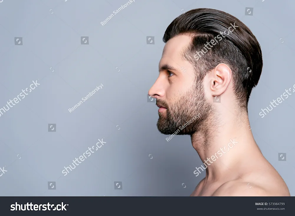 Man with beard side view