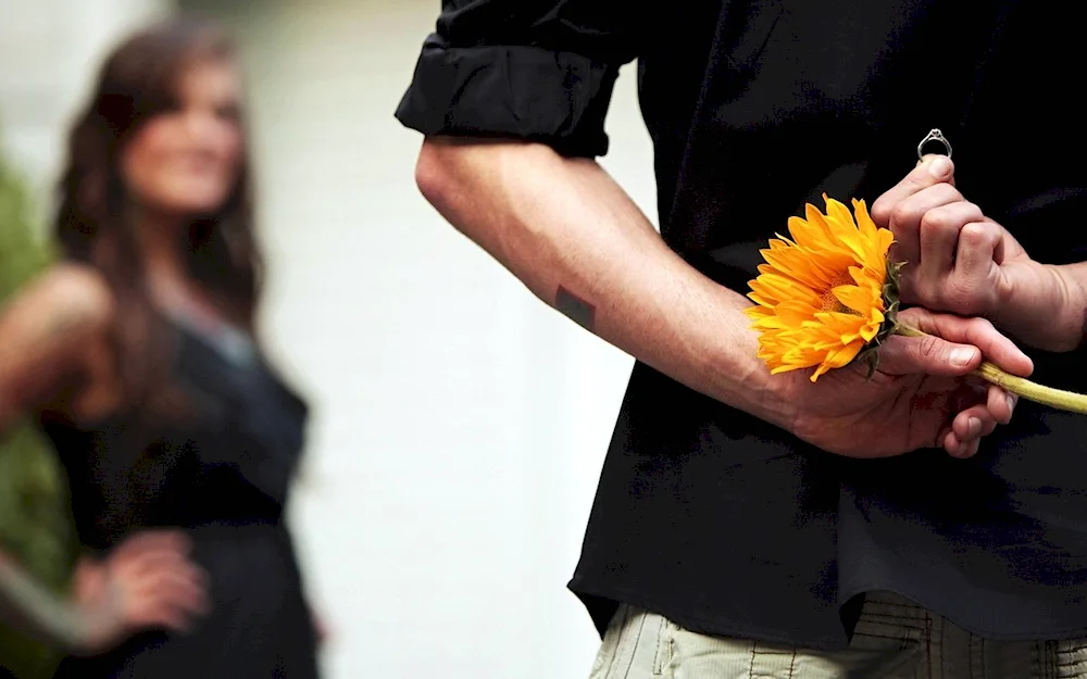 Man with flowers