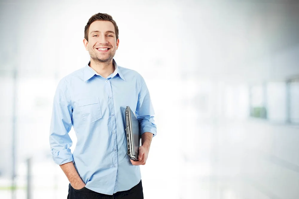 Man on grey background