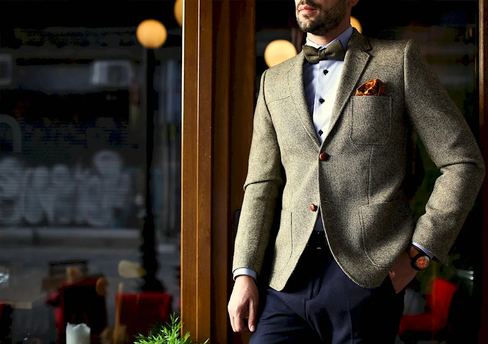 Mustache in suit