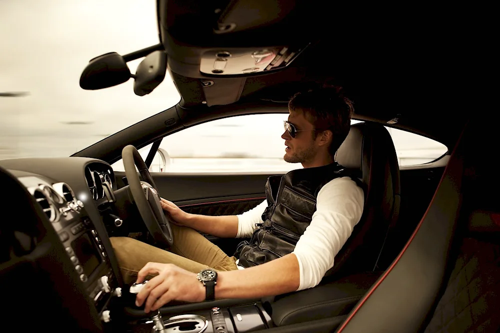 A man behind the wheel