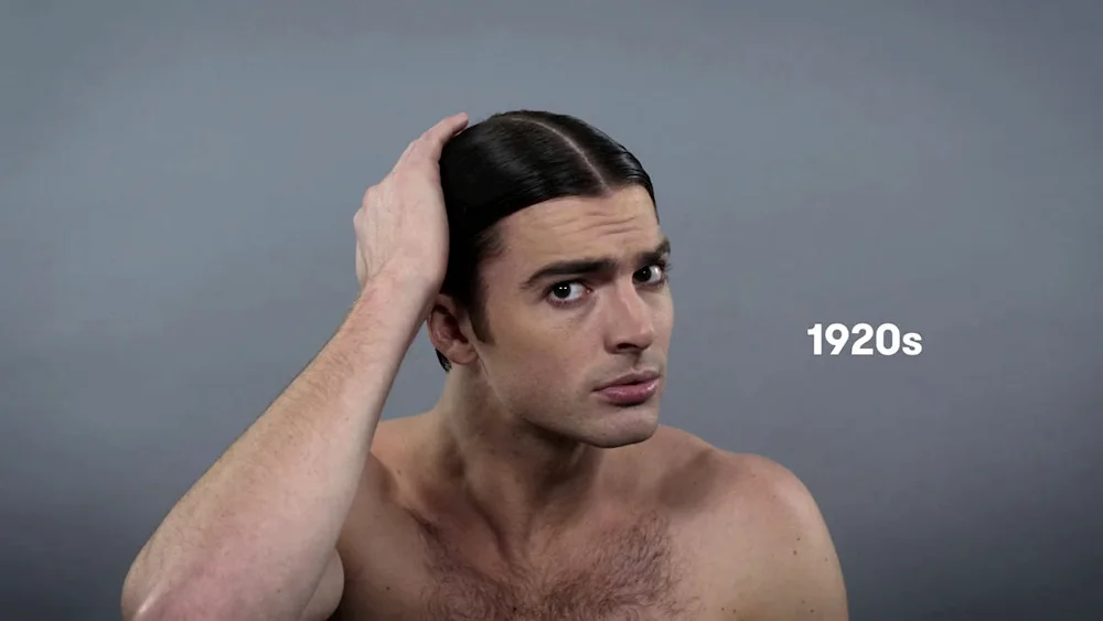 Men's straight parted haircut