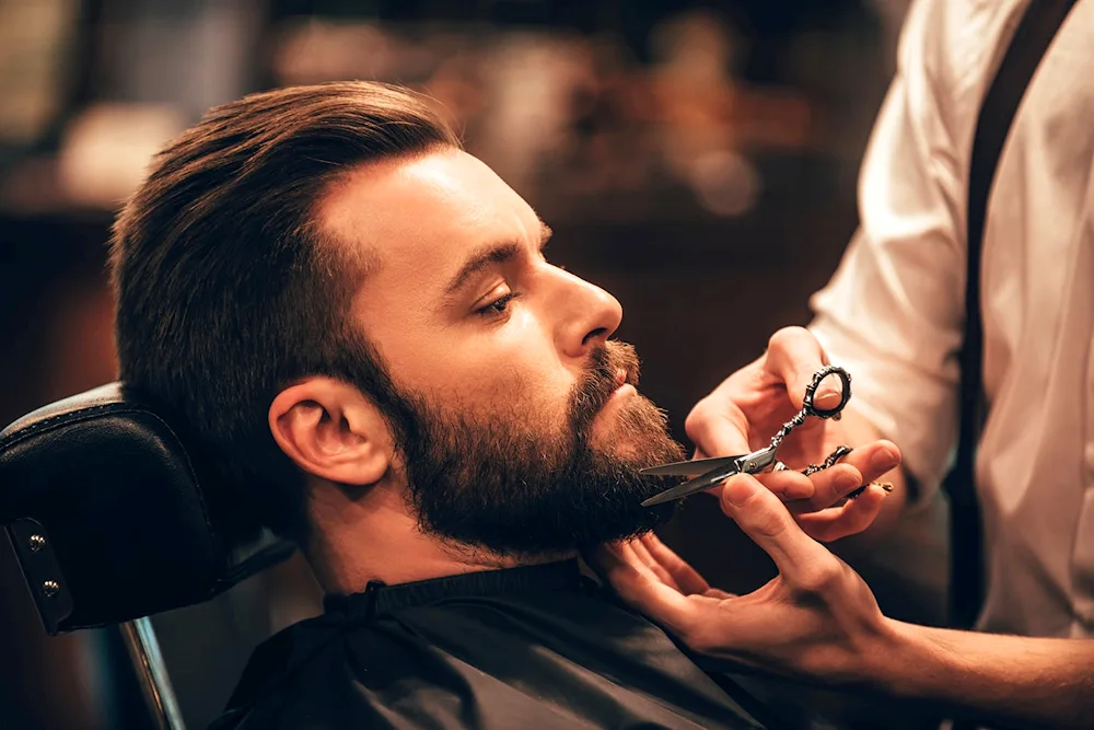 Men's Barber beard and moustache haircuts
