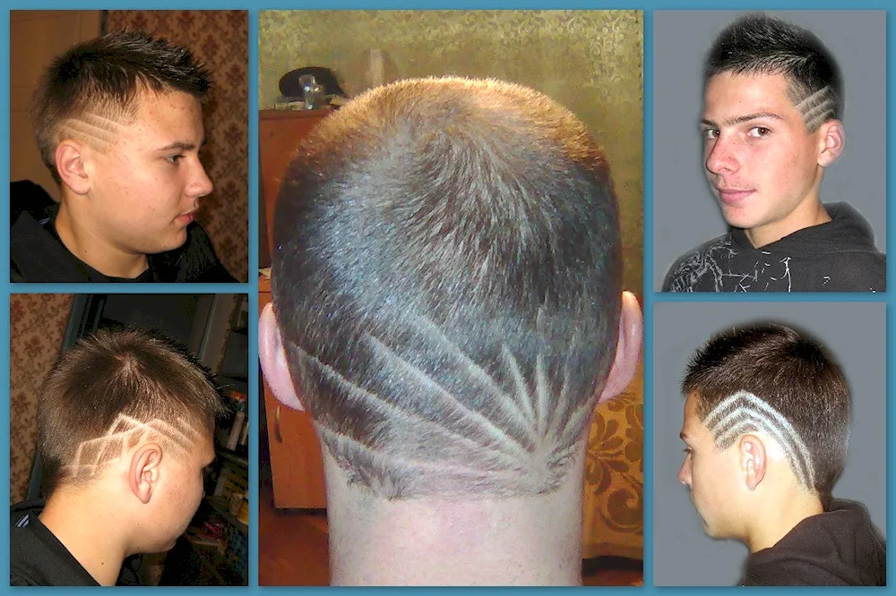 Men's haircuts with patterns on the head