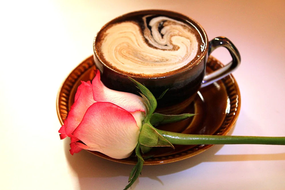 Coffee and flowers