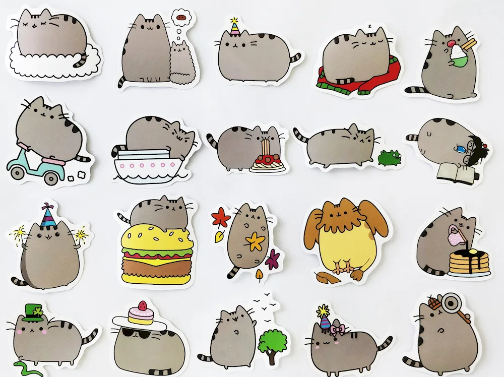 Pushin Cat Sticker Set