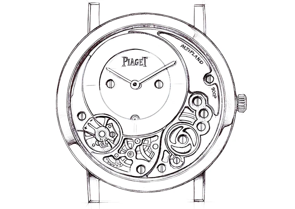 Watch pencil drawing