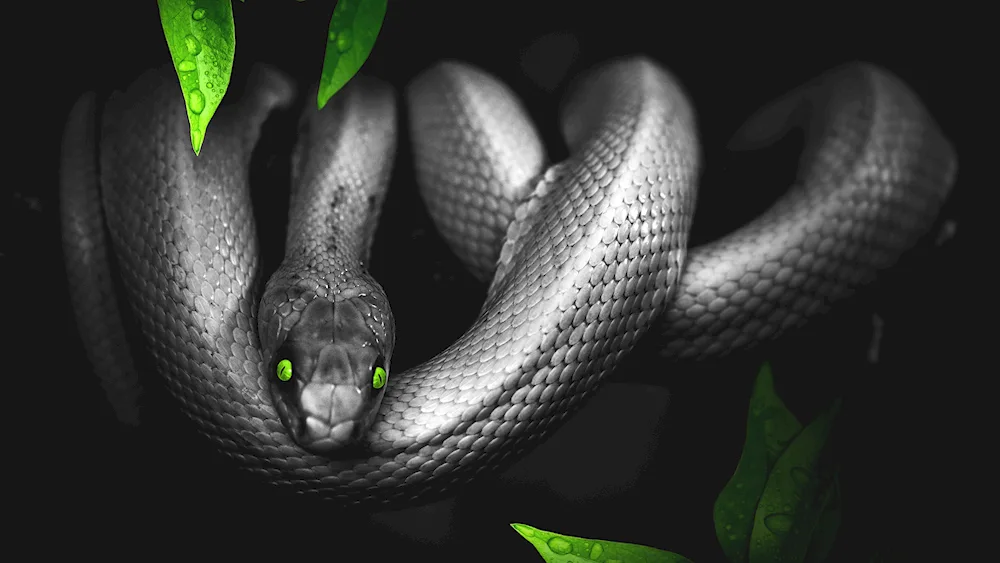 Black mamba snake. Taipan snake