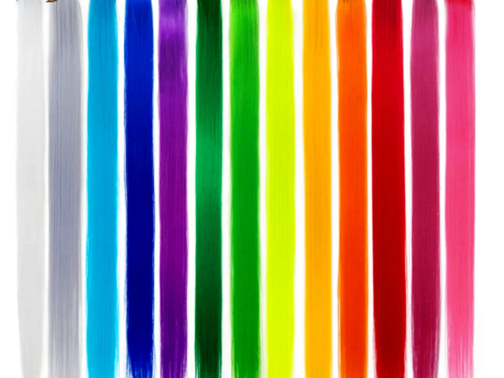 Hair styles with multicoloured strands