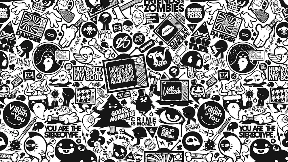 Black and white stickers