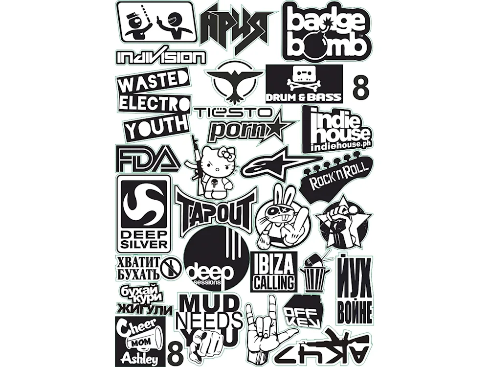 Stickers black and white
