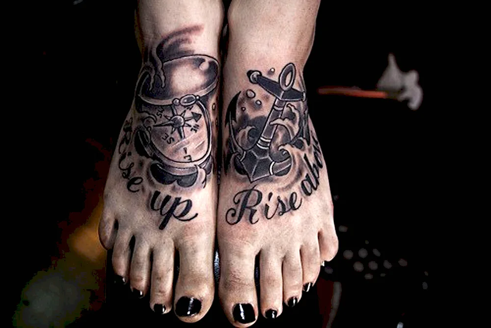 Ankle tattoo on leg