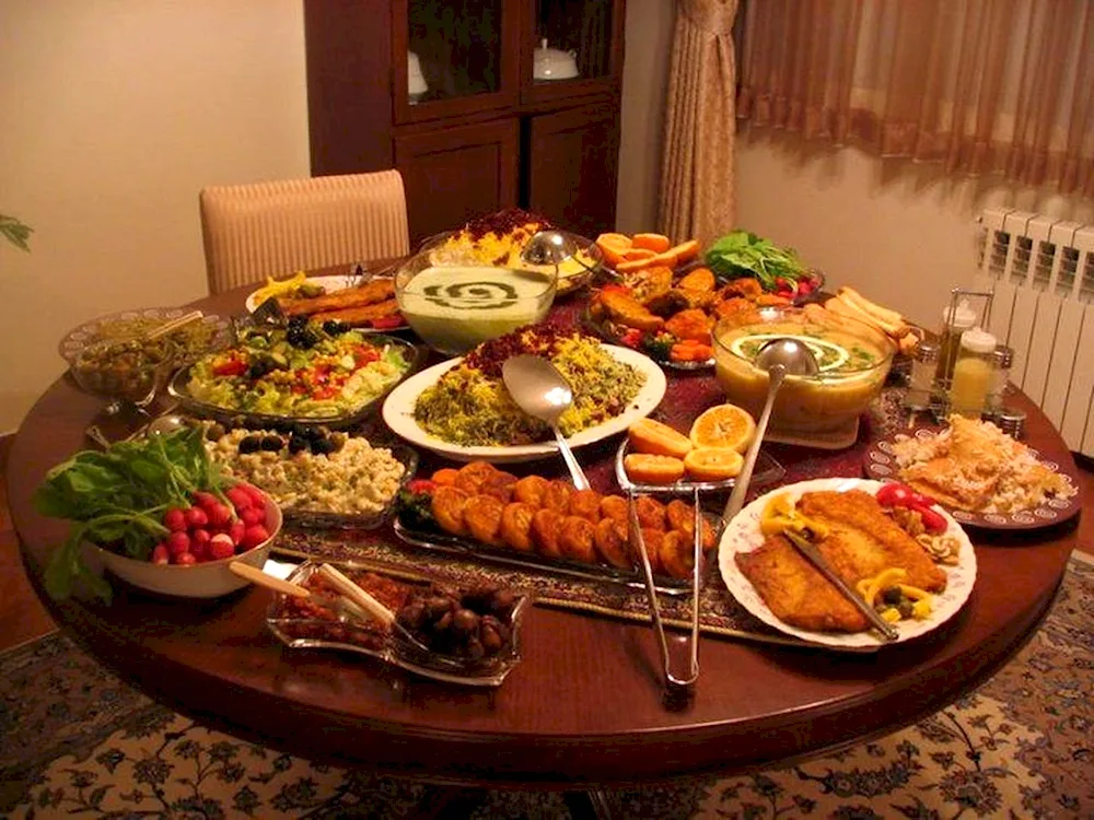 A table with food