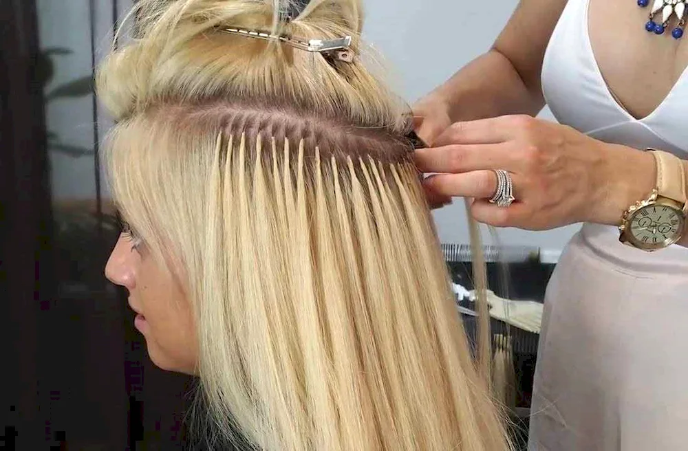 Hair extensions before and after