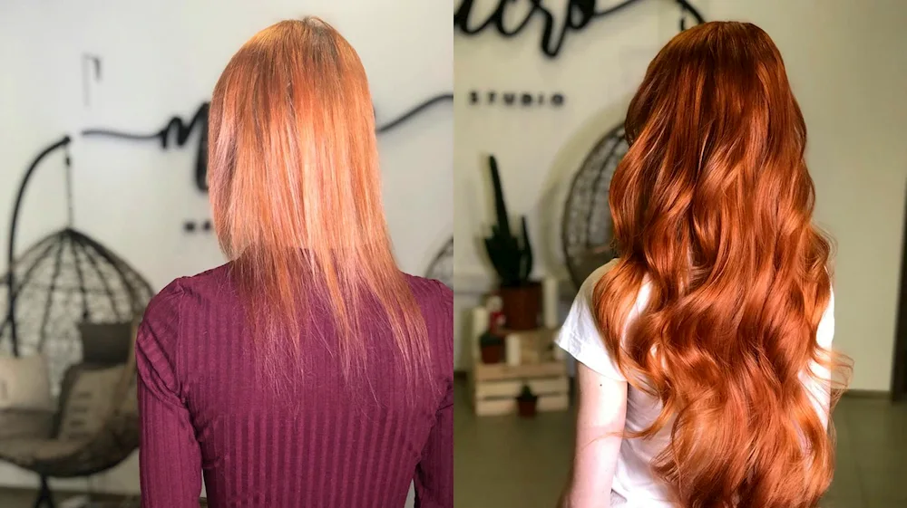 Red hair extensions