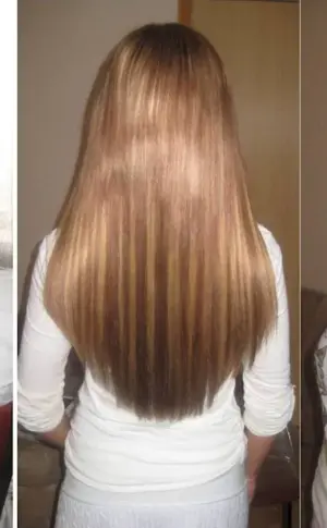 Hair extensions before and after
