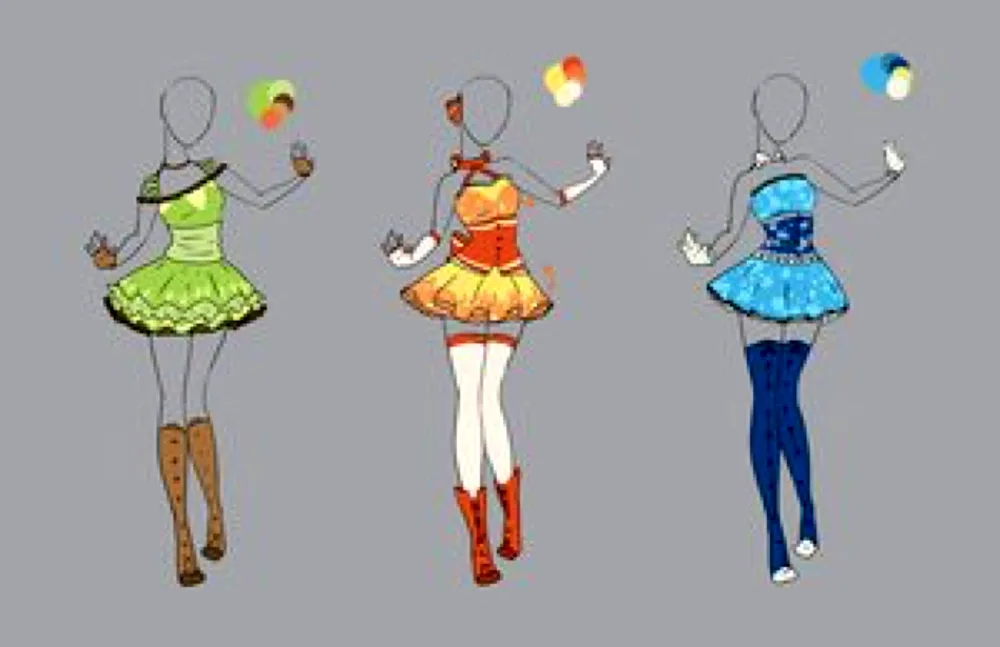 Dress sketches for drawing