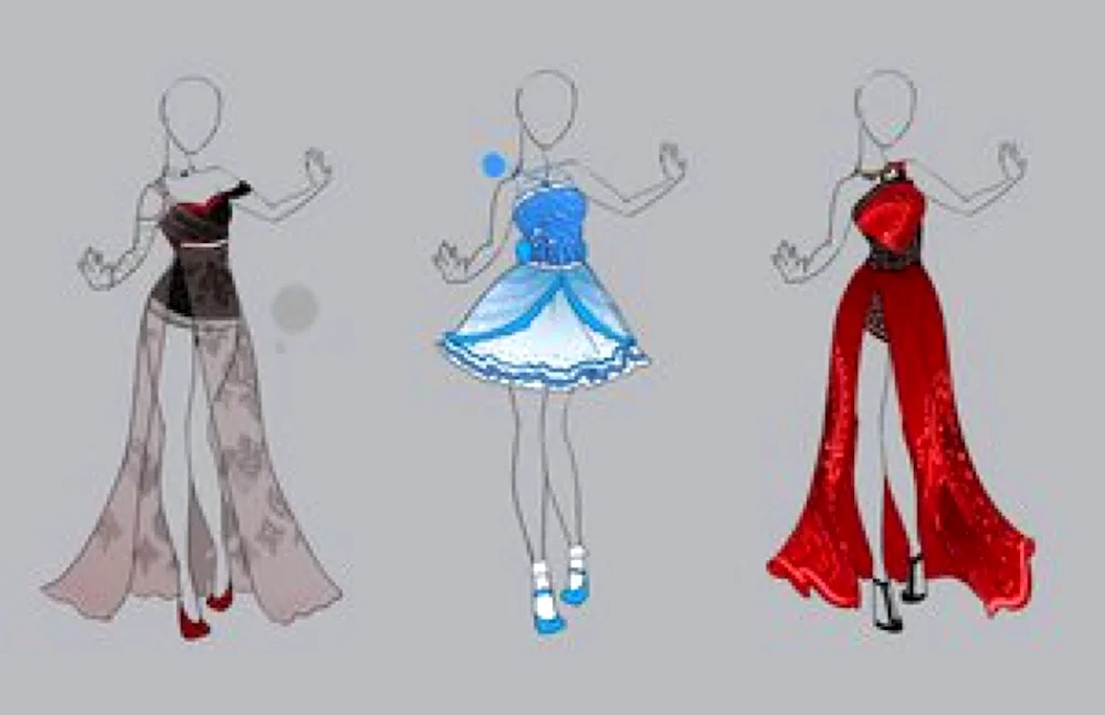 Dresses outfits for drawing