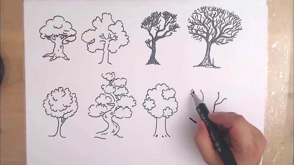 Tree drawing easy