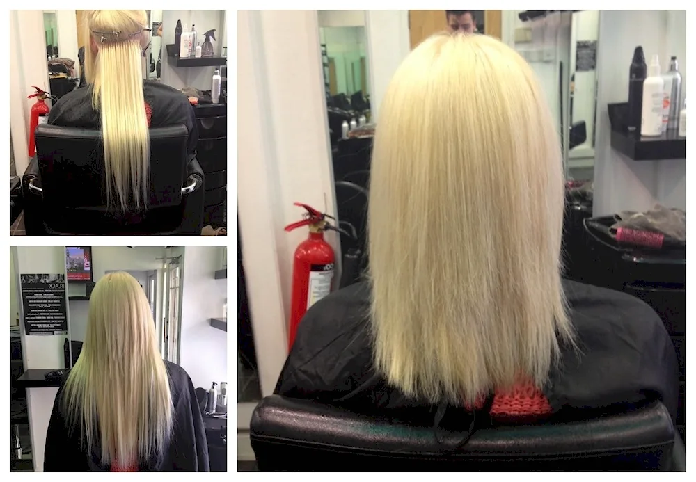 Blonde hair extensions
