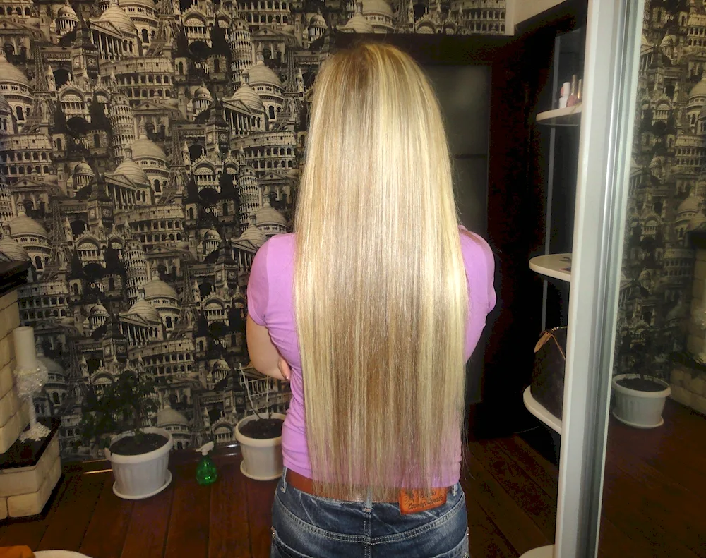 Grown hair before and after