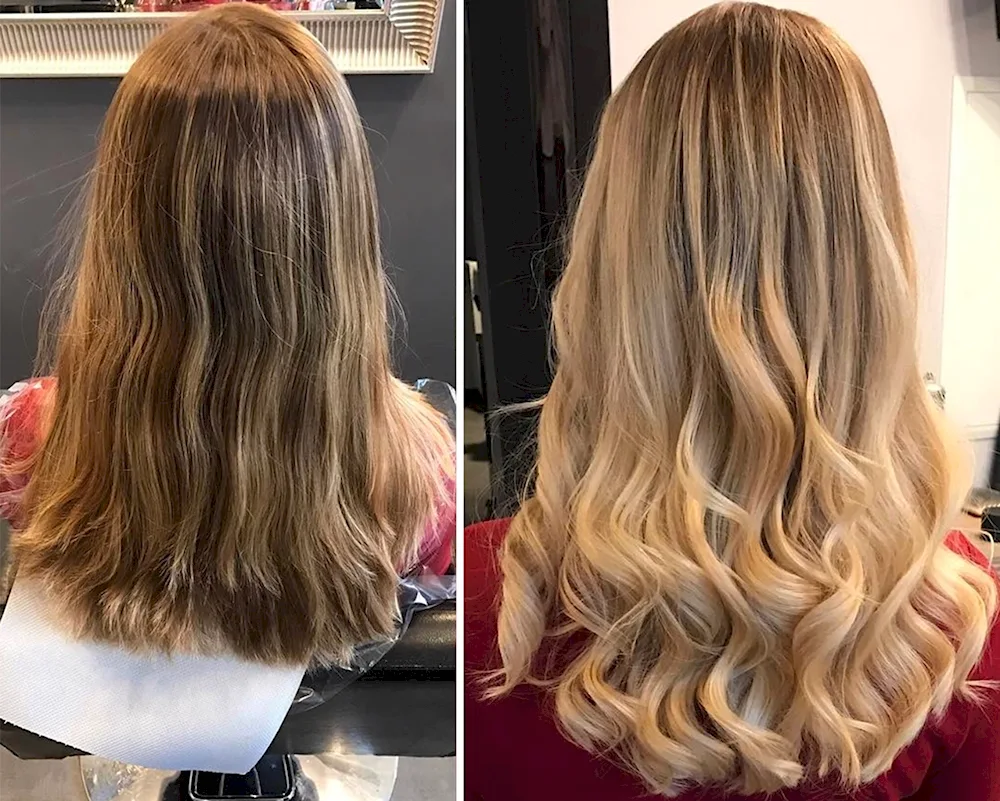 Balayage on blonde hair