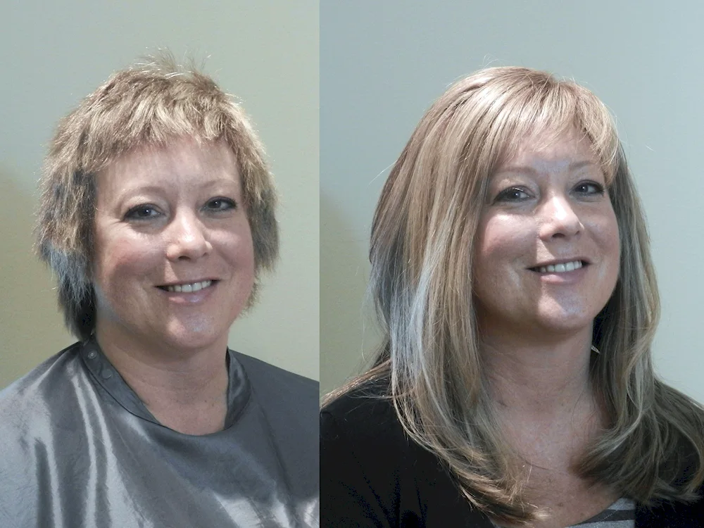 Grown hair for short hair