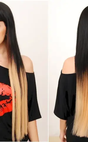 Black hair ombré on dark hair