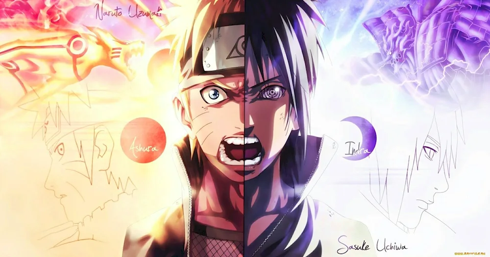 Naruto and Sasuke 4k