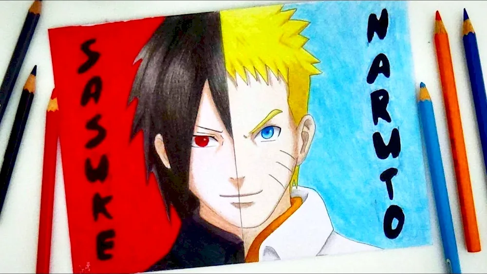 Naruto and Sasuke drawing easy