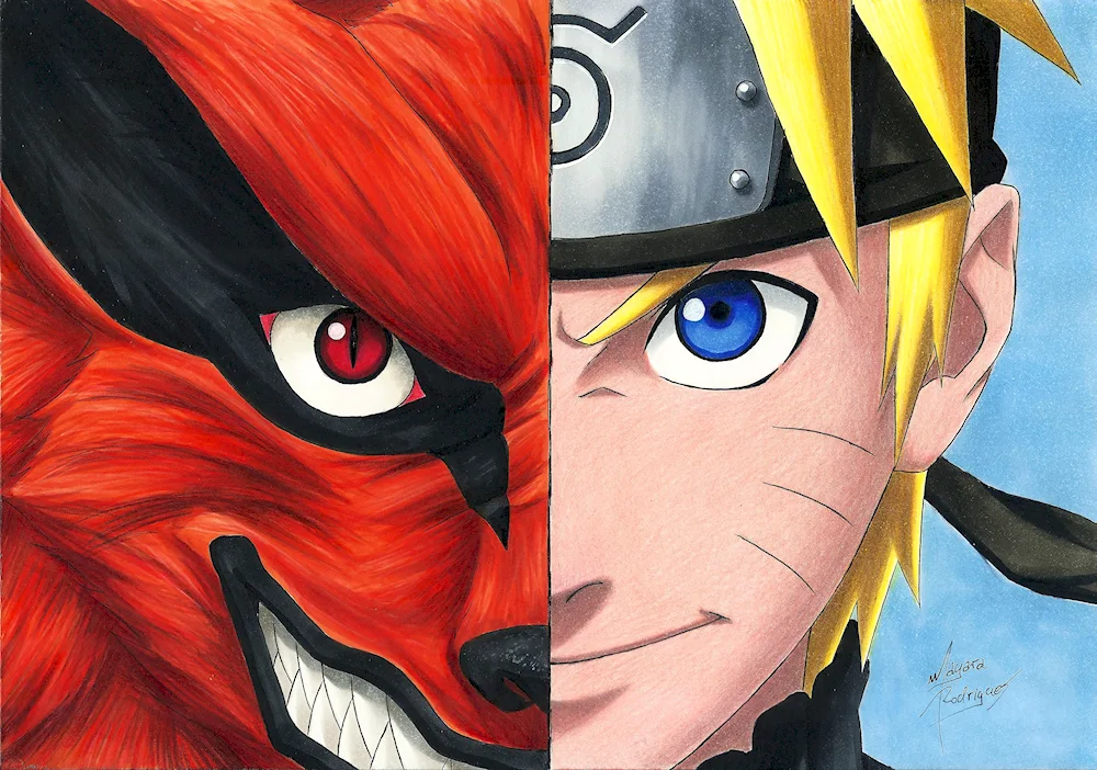 Naruto half kurama