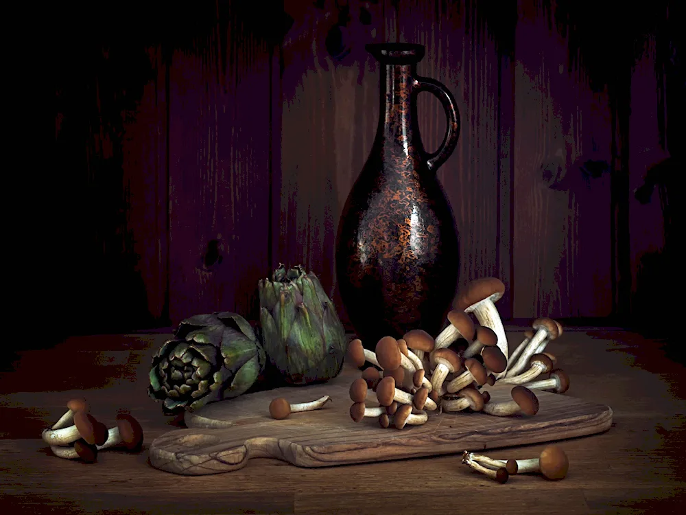 Sergei Andriyaka still life with paraffin lamp