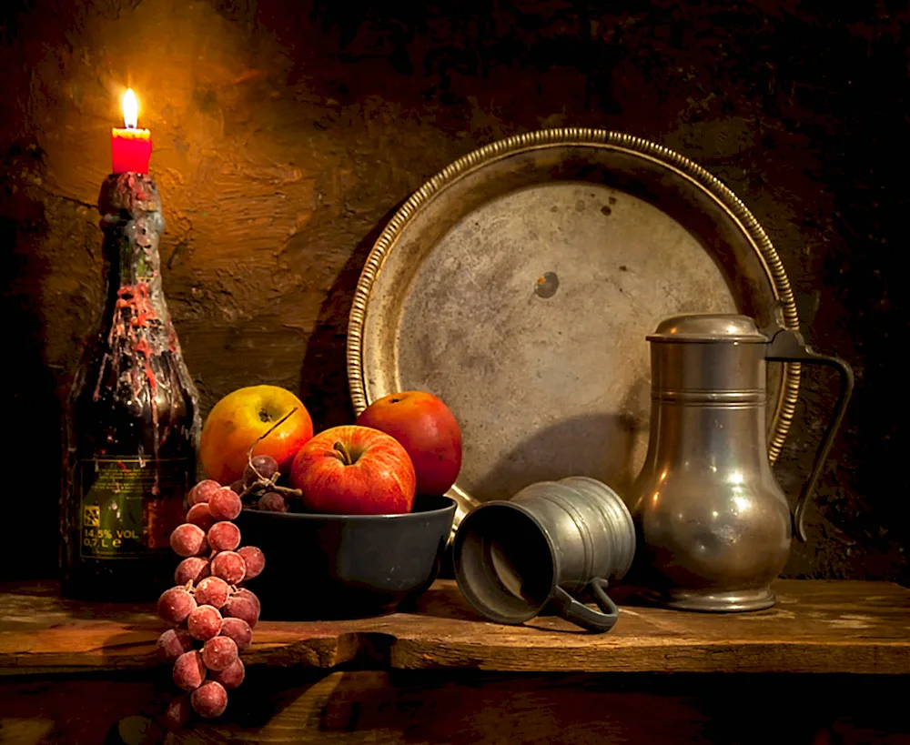 Nat still life with crockery