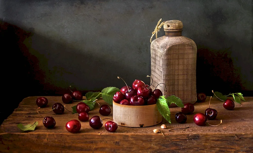 Still life with fruit and berries